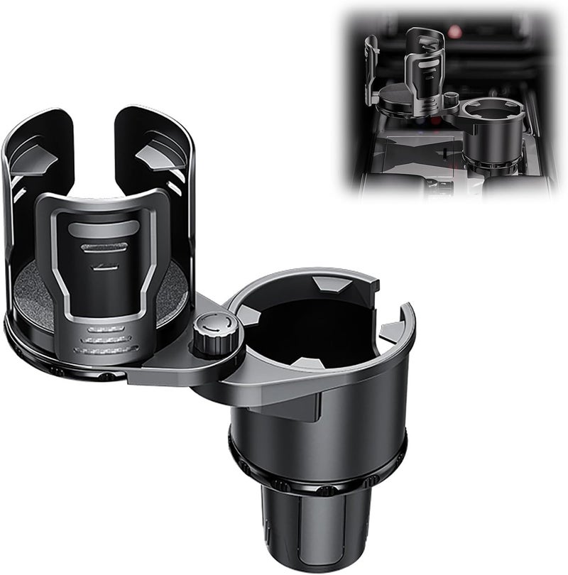Car Cup Holder Expander for BMW X1 E84 F48 18i 18d 20i 20d 25i 25d, Adjustable 2-in-1 Automotive Drink Holder, 360°Rotating Dual Cup Slots Car Water Bottle Holder,Small-Normal - Image 1