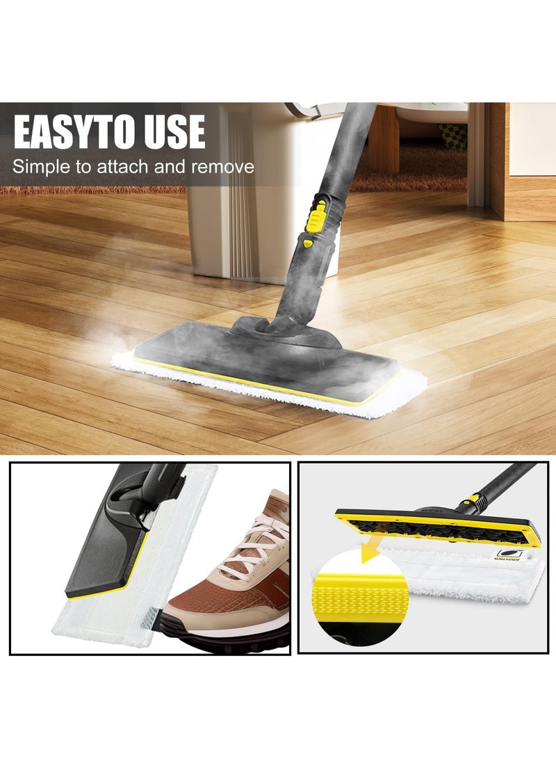 مجموعة من 10 قطع من وسادات التنظيف القماشية البديلة لـ Karcher SC2/SC3/SC4/SC5، وأجزاء ملحقات منظف البخار EasyFix من Kärcher SC (4 أغطية فوهات من القماش و4 وسادات تنظيف من الألياف الدقيقة وفرشتان دائريتان) - Image 4
