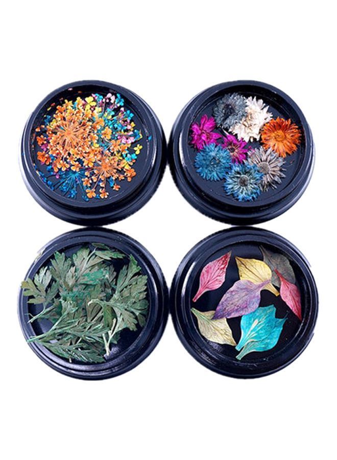 NIBEMINENT Pack Of 4 Decorative Dried Flower Nail Art Multicolour - Image 1
