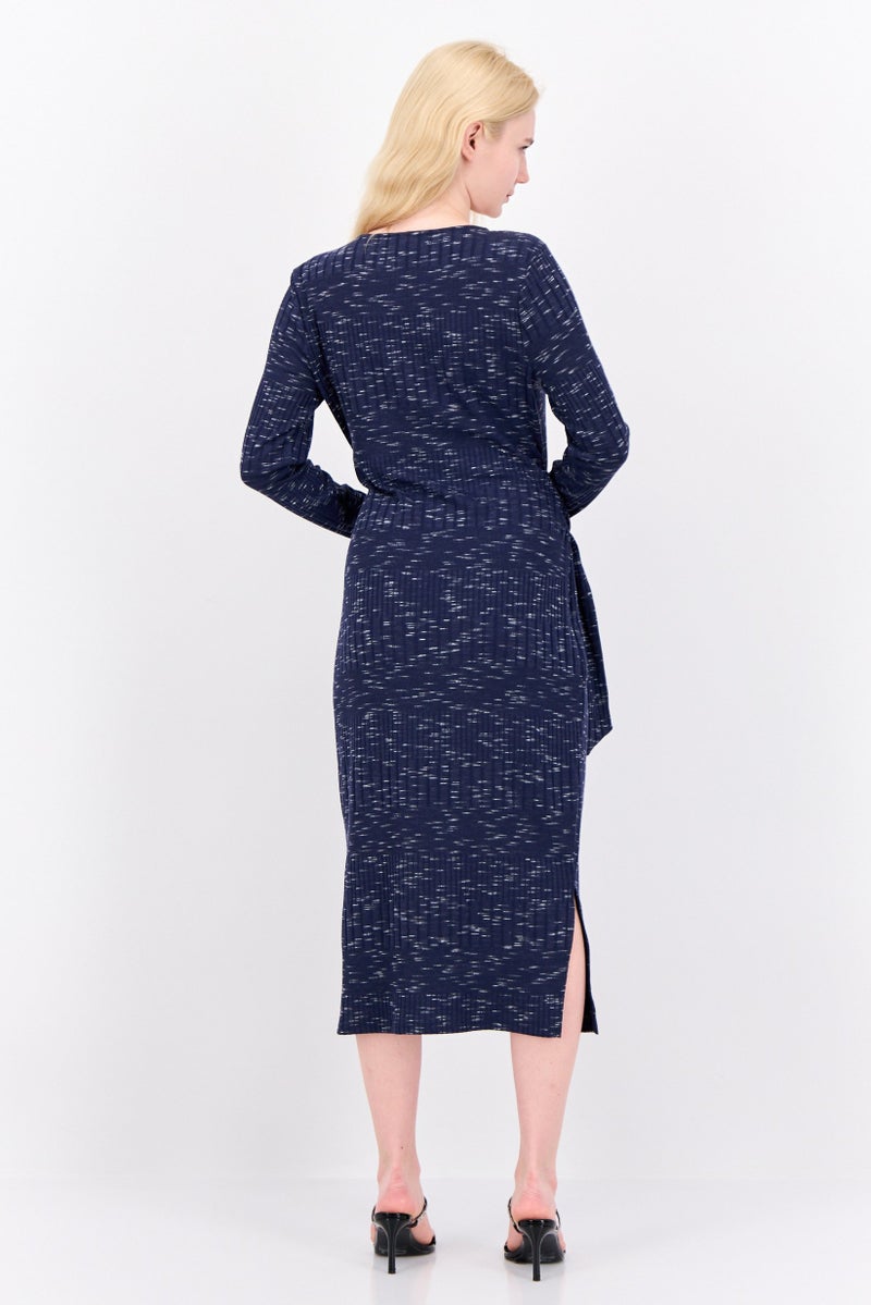 Maggy London Women Textured Long Sleeve Midi Dress, Multicolor  - Image 4