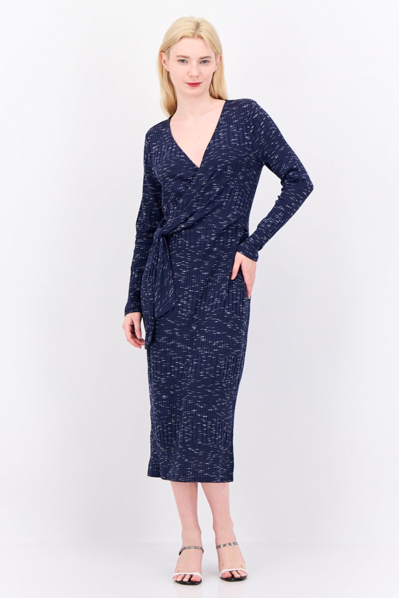 Maggy London Women Textured Long Sleeve Midi Dress, Multicolor  - Image 1