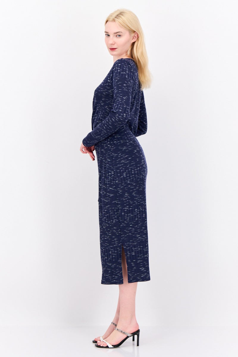 Maggy London Women Textured Long Sleeve Midi Dress, Multicolor  - Image 3
