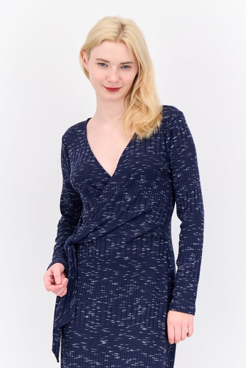 Maggy London Women Textured Long Sleeve Midi Dress, Multicolor  - Image 2