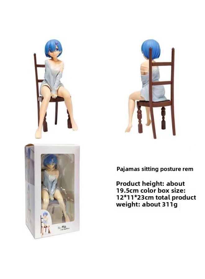 From Scratch, Chinese-style Sleeping Strap Sportswear, Remramram Boxed Beauty Anime Hand Office-Color:Seat Rem (blister + Color Box)  - Image 1