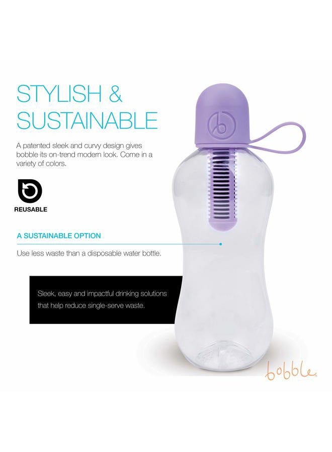 Bobble Classic Water Bottle, Filtered Water, BPA-Free Reusable Bottle, Soft Touch Carry Cap with Replaceable Carbon Filter for Sustainable Water and Hydration 18.5 oz (Lime) - Image 3