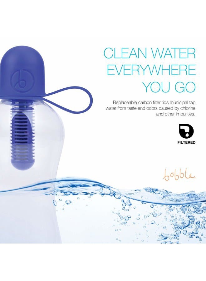 Bobble Classic Water Bottle, Filtered Water, BPA-Free Reusable Bottle, Soft Touch Carry Cap with Replaceable Carbon Filter for Sustainable Water and Hydration 18.5 oz (Lime) - Image 2