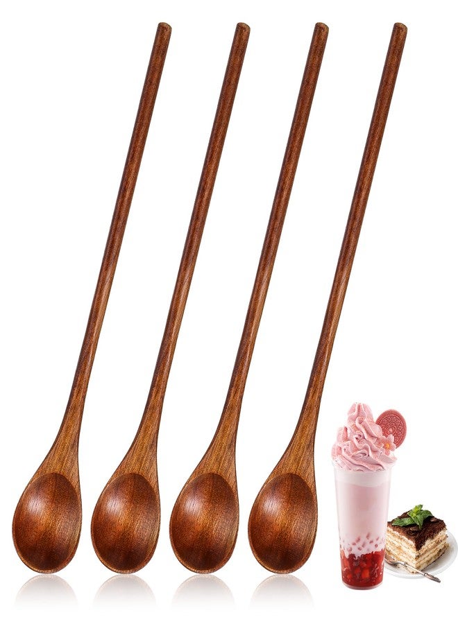 Thrymme 4 Pcs Wooden Spoons for Honey, 7.87 Inch Wooden Honey Spoon, Natural Wood Coffee & Tea Spoons for Honeys, Sugar, Yogurt, Easy to Clean & Hold for Kitchen, Bar, Restaurant - Image 1