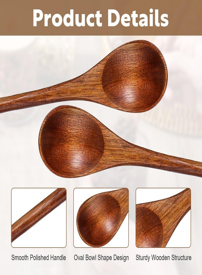 Thrymme 4 Pcs Wooden Spoons for Honey, 7.87 Inch Wooden Honey Spoon, Natural Wood Coffee & Tea Spoons for Honeys, Sugar, Yogurt, Easy to Clean & Hold for Kitchen, Bar, Restaurant - Image 3