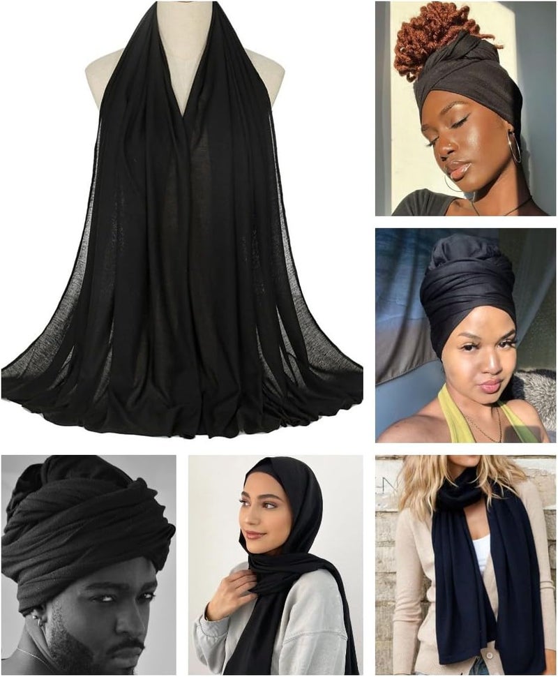 Harewom Head Wraps for Black Women Stretch Head Scarf Long African Hair Wraps Turban Headwraps Jersey Headbands - Image 3