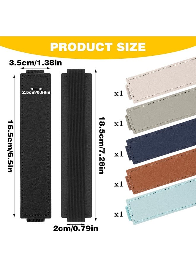 MXN 6 Pcs Adjustable PU Leather Pen Holders, Elastic Notebook Adjustable Colorful Straps Leather Pen Sleeve Pouch for Journal Planner Pencil Holder for Book Binder School Office Supplies Pen Holder for Planner - Image 2