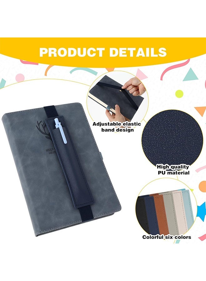 MXN 6 Pcs Adjustable PU Leather Pen Holders, Elastic Notebook Adjustable Colorful Straps Leather Pen Sleeve Pouch for Journal Planner Pencil Holder for Book Binder School Office Supplies Pen Holder for Planner - Image 3