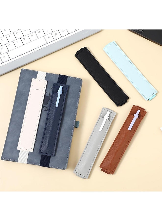 MXN 6 Pcs Adjustable PU Leather Pen Holders, Elastic Notebook Adjustable Colorful Straps Leather Pen Sleeve Pouch for Journal Planner Pencil Holder for Book Binder School Office Supplies Pen Holder for Planner - Image 4