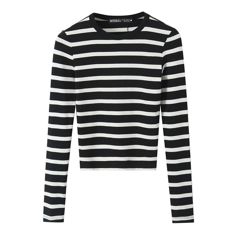 Women'S Clothing 2025 Spring New Joker Solid Color Pullover Long Sleeve Slim Casual Base T-Shirt - Image 1