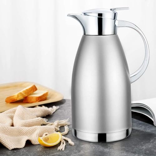 GearRoot 61oz Coffee Carafe Airpot Insulated Coffee Urn Stainless Steel Vacuum Thermal Pot Flask for Coffee, Hot Water, Tea, Hot Beverage - Keep 12 Hours Hot, 24 Hours Cold (Blue) - Image 4