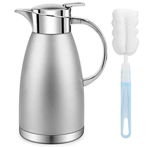 GearRoot 61oz Coffee Carafe Airpot Insulated Coffee Urn Stainless Steel Vacuum Thermal Pot Flask for Coffee, Hot Water, Tea, Hot Beverage - Keep 12 Hours Hot, 24 Hours Cold (Blue) - Image 1