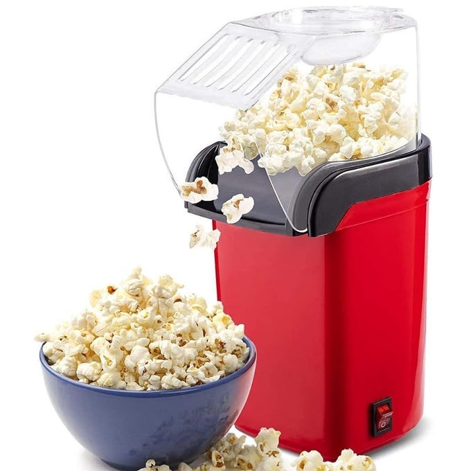 1200W HOT AIR OILFREE POPCORN POPPER ELECTRIC SNACK MAKER WITH MEASURING CUP REMOVABLE LIDQUICK HEALTHY POPCORN MACHINE FOR HOMERED COLOR BEST GIFT