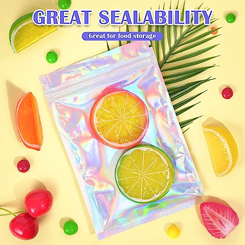 JETMORE 100 Pcs Mylar Bags, Holographic Bags, Resealable Bag for Small Business, Packaging, Sample Bag for Pen, Gift, Jewelry, Snack, Bracelets, Mothers Day Gifts (5.5x7.9in) - Image 3