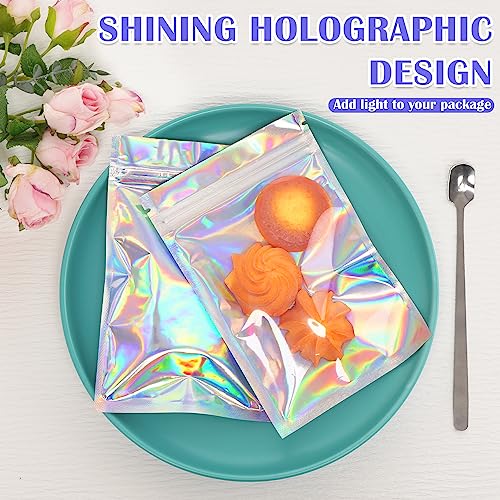 JETMORE 100 Pcs Mylar Bags, Holographic Bags, Resealable Bag for Small Business, Packaging, Sample Bag for Pen, Gift, Jewelry, Snack, Bracelets, Mothers Day Gifts (5.5x7.9in) - Image 2