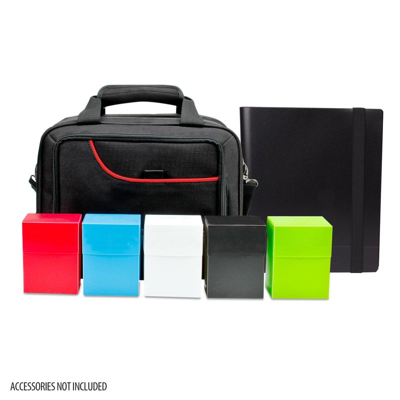 USA Gear USA Gear Card Deck Storage Bag Compatible with TCG and CCG Card Games - Card Protector Bag with Padded Shoulder Strap  Customizable Interior  Weather Resistant - Fits Boxes and Loose Cards - Red  - Image 4