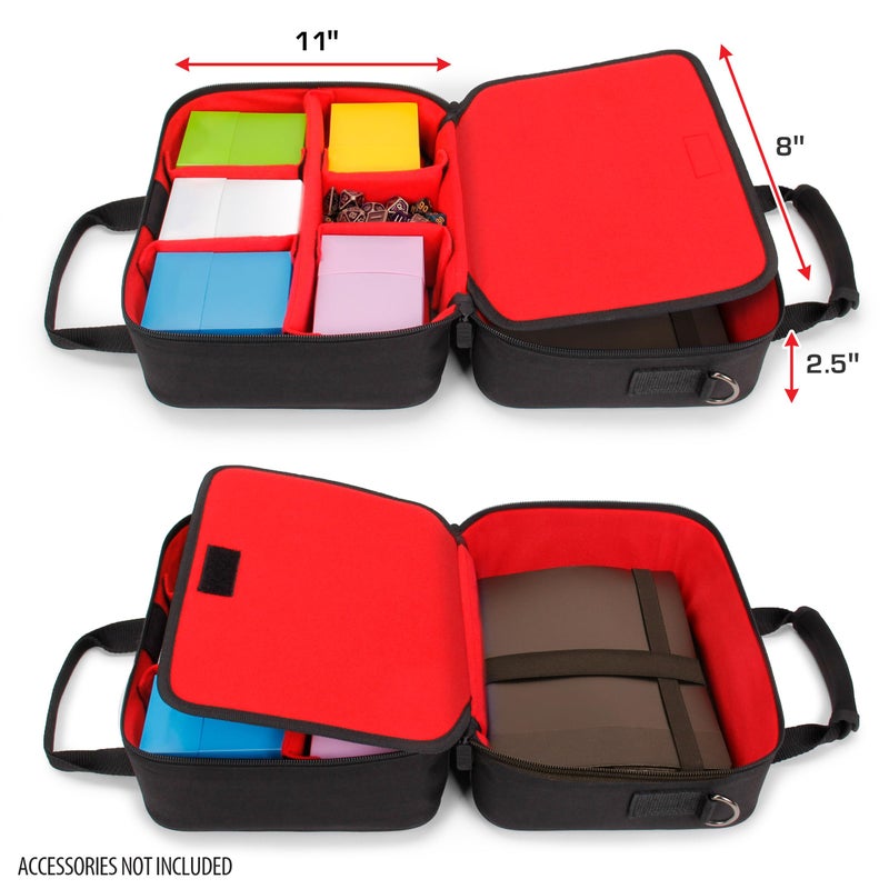 USA Gear USA Gear Card Deck Storage Bag Compatible with TCG and CCG Card Games - Card Protector Bag with Padded Shoulder Strap  Customizable Interior  Weather Resistant - Fits Boxes and Loose Cards - Red  - Image 3