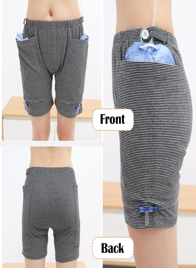 Lmaray Incontinence Care Trousers 2 Packs, Catheter Leg Bag Shorts, Urinary Incontinence Supplies forMen, Compatible with Nephrostomy, Foley, Suprapubic & Biliary Catheters (XL(Men's - Image 4