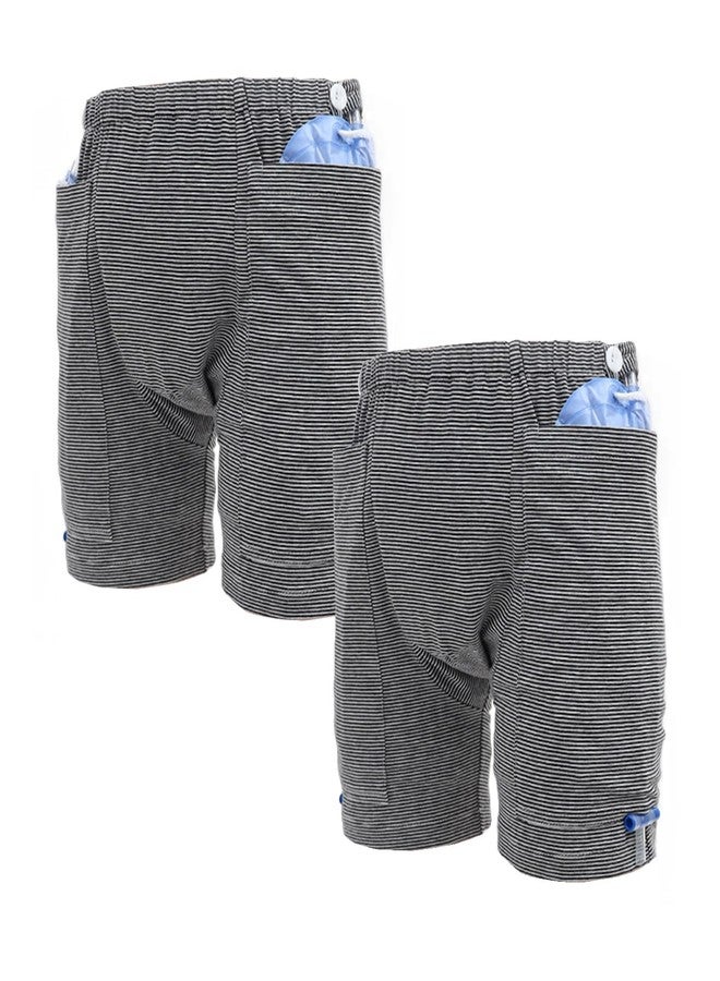 Lmaray Incontinence Care Trousers 2 Packs, Catheter Leg Bag Shorts, Urinary Incontinence Supplies forMen, Compatible with Nephrostomy, Foley, Suprapubic & Biliary Catheters (XL(Men's - Image 1