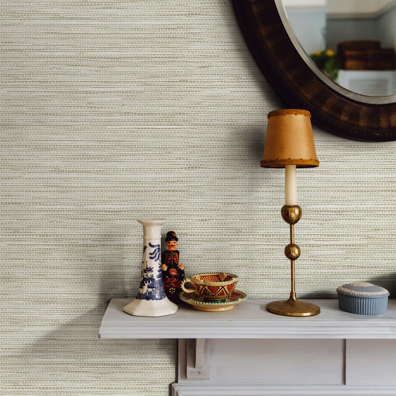 JiffDiff Grasscloth Wallpaper Peel and Stick Cream Grassweave Peel & Stick Wallpaper Textured Wallpaper Contact Paper 17.3"x118" - Image 2