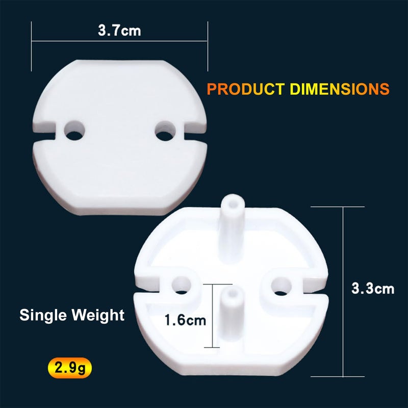 Heyiarbeit 30pcs Outlet Covers Child Proof Plug Cover Electrical Protector Safety Caps for Home Office Electrical Outlets Child Safety Socket Cover 2 Holes White - Image 2