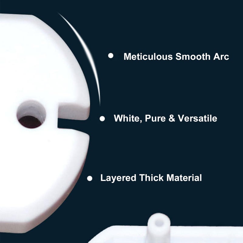 Heyiarbeit 30pcs Outlet Covers Child Proof Plug Cover Electrical Protector Safety Caps for Home Office Electrical Outlets Child Safety Socket Cover 2 Holes White - Image 3