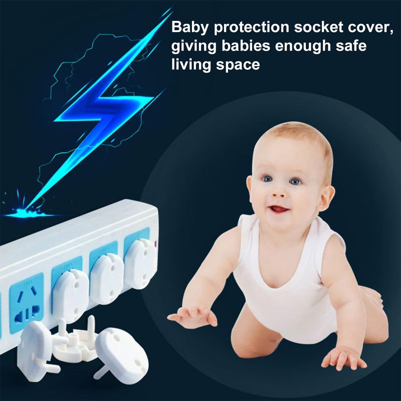 Heyiarbeit 30pcs Outlet Covers Child Proof Plug Cover Electrical Protector Safety Caps for Home Office Electrical Outlets Child Safety Socket Cover 2 Holes White - Image 4