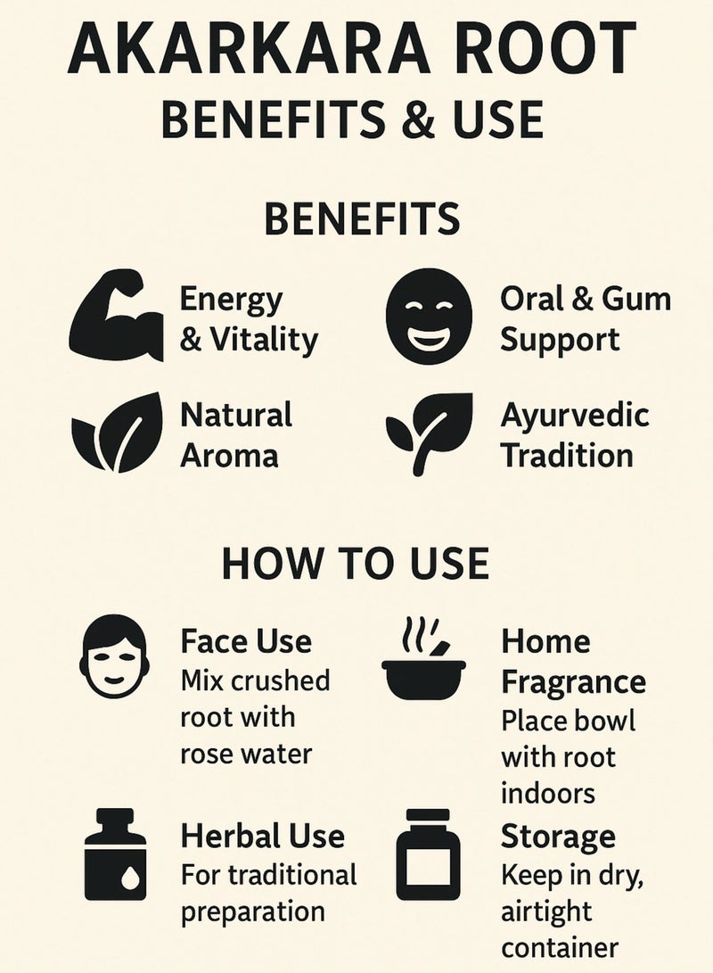 Zahr Akarkara Root – 100% Natural Dried Stem | Premium Ayurveda Herb for Vitality & Wellness | Sustainably Grown - Image 4