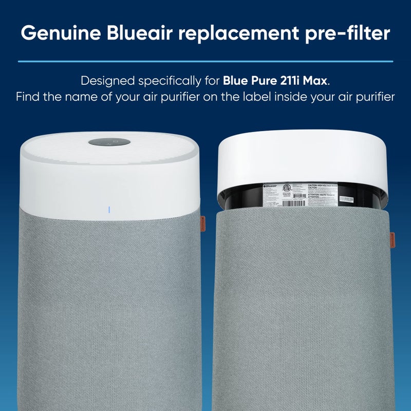 Blueair فلتر HEPA بديل لجهاز Blue Pure 211i Max / 3650i Max مع جزيئات + كربون، يزيل 99.97% من الجسيمات المحمولة في الهواء، الروائح، الدخان، سهل الاستبدال، 6-9 أشهر من الاستخدام - 1 قطعة - Image 2