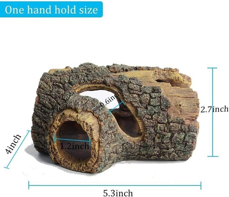 Hygger Betta Log Resin Hollow Tree Trunk Ornament, Betta Fish Accessories, Aquarium Decorations Wood House Small and Medium Fish Tank Decor - Image 5