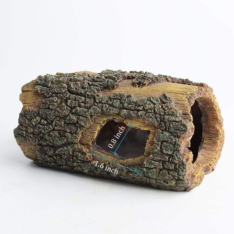 Hygger Betta Log Resin Hollow Tree Trunk Ornament, Betta Fish Accessories, Aquarium Decorations Wood House Small and Medium Fish Tank Decor - Image 4
