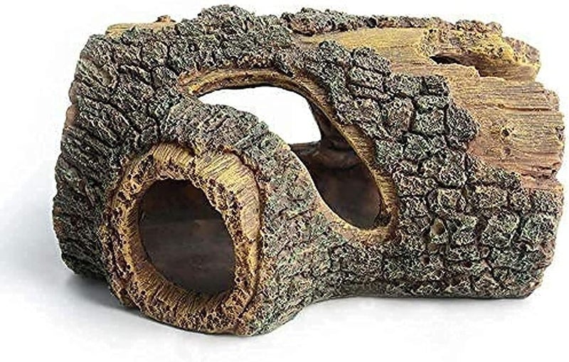 Hygger Betta Log Resin Hollow Tree Trunk Ornament, Betta Fish Accessories, Aquarium Decorations Wood House Small and Medium Fish Tank Decor - Image 1