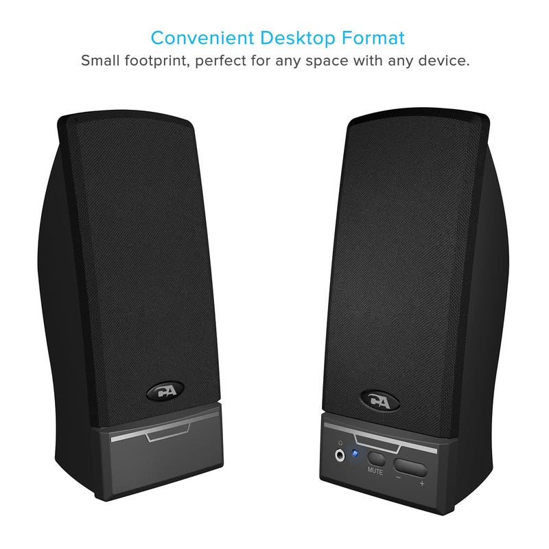Cyber Acoustics CA-2014USB 2.0 Multimedia Desktop Computer Speakers, Compatible with USB C or A Devices, Adapter Included - Image 2