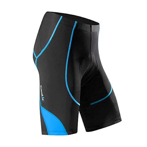 Santic Cycling Men's Shorts Biking Bicycle Bike Pants Half Pants 4D Coolmax Padded Blue XS - Image 1