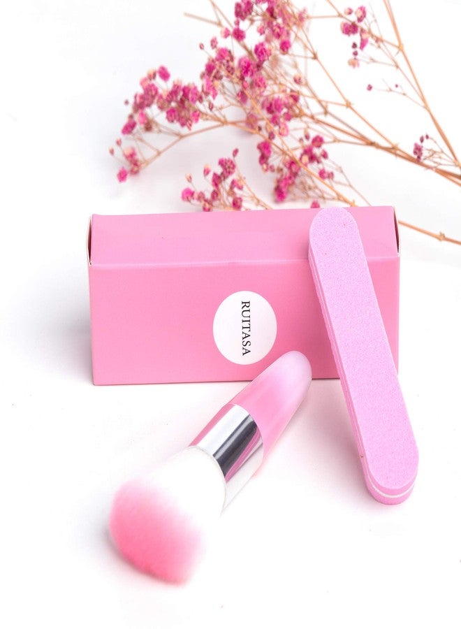 RUITASA Soft Nail Art Dust Remover Powder Brush Cleaner For Acrylic & UV Nail Gel (pink) - Image 4