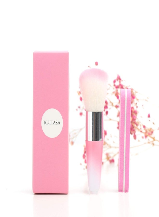 RUITASA Soft Nail Art Dust Remover Powder Brush Cleaner For Acrylic & UV Nail Gel (pink) - Image 3