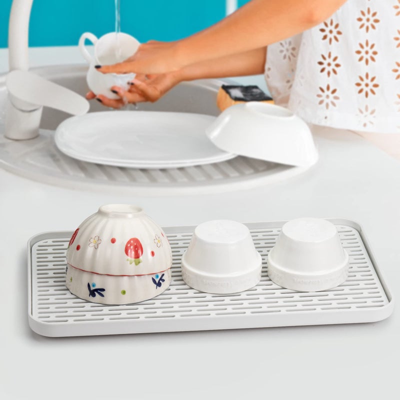 Lonian 2Tier Drain Tray for Kitchen Counter Detachable Plastic Dish Drainer Drying Rack MultiFunctional TeaFruitVegetable Drain Board Caddy