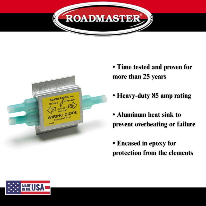 Roadmaster 794 Pack of 4 Hy-Power Diodes Compatible with RVs & Flat Towed Vehicles | Prevents Electrical Backfeed | Protects Vehicle Wiring Systems During Flat Towing | Ensures Reliable Lighting - Image 4