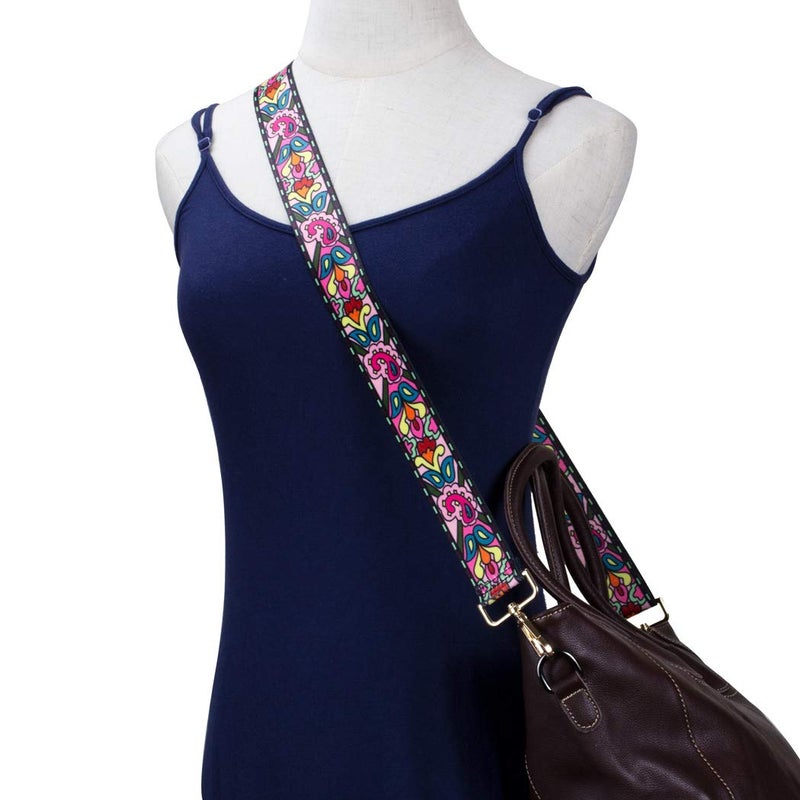 ZANQANO Crossbody Strap for Purses Replacement Adjustable Guitar Multicolor Style Handbag Straps (Flower) - Image 2