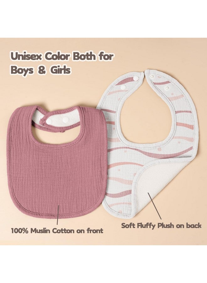 Susurration Muslin Baby Bibs 8 Pack Bandana Drool Bibs, Soft Square Adjustable Baby Drooling Bibs for Unisex Girls & Boys (Pink Print) - Image 4