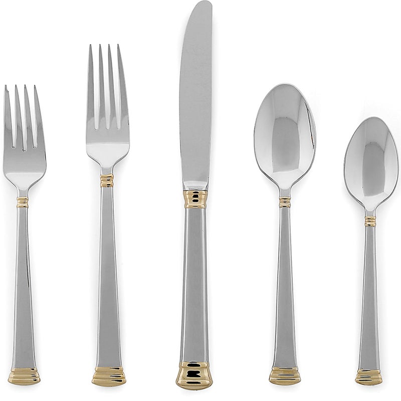 Lenox Eternal Gold Flatware 5Piece Place Setting Service for 1  Stainless