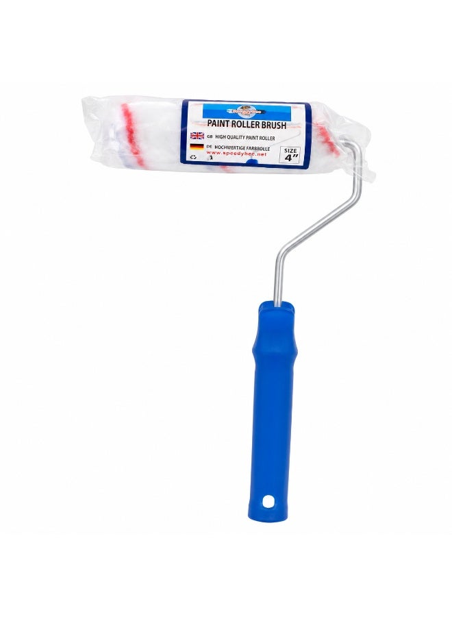 SpeedyBee 4-Inch Paint Roller Brush With Handle 2Piece – Mini Paint Roller For Wall, Wood, Door, Cabinet, Touch-Up & Small Area Painting - Image 3