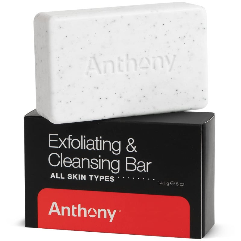 Anthony Mens Exfoliating Soap Bar Grapefruit Scent 5 Oz  Contains Cucumber Extract Jojoba Shea Butter Squalane  Coconut Oils for Moisturizing  Exfoliating Body Skin