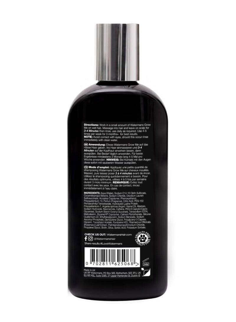 واترمانز شامبو نمو الشعر ووترمانز جرو مي® – غني بالبيوتين والكافيين وزيت الأرجان لشعر أكثر كثافة وقوة، يمنح الترطيب وينعش فروة الرأس، 250 مل - Image 2
