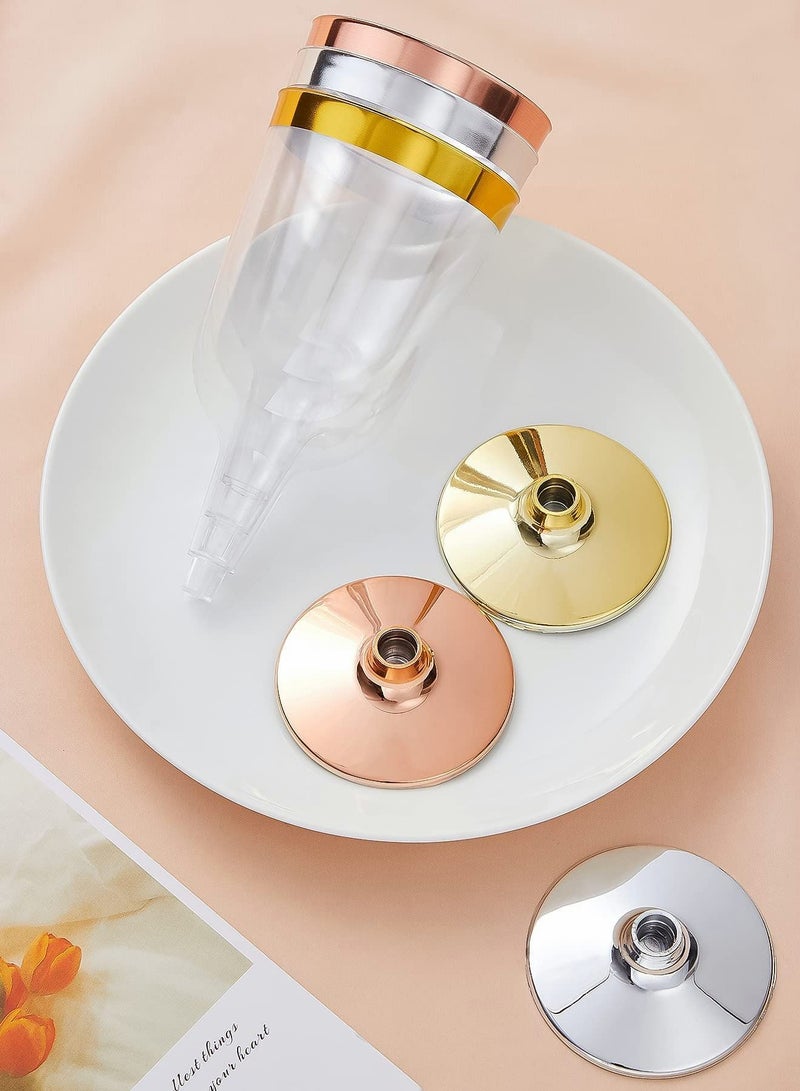 SYOSI Plastic Champagne Flutes, 10 Pack Glasses with Gold Rim, 6 Oz Drink Glasses with Stem, Disposable Water Cups Reusable Suitable for Party Weeding Birthday - Image 5