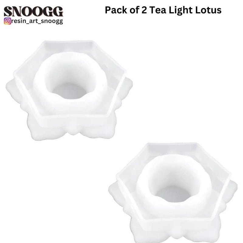 Snoogg SNOOGG Pack of 2/2 Piece of Tea Light Lotus Mould Epoxy Resin Casting Moulds for Making and DY for Lighting Decoration, Corporate Gifts, Home Decor and Festival Like Diwali, Christmas or Eid  - Image 2