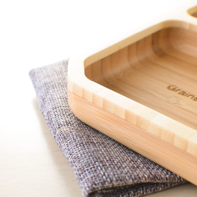 laboos Bamboo Portion Control Plate â€“ 4-Compartment Divided Bento Tray for Balanced Eating, Portion Control & Meal Prep â€“ Square Wooden Dinner Plate for Adults & Kids - Image 5